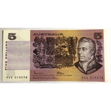 AUSTRALIA 1985 . FIVE 5 DOLLARS BANKNOTE . JOHNSTON/FRASER